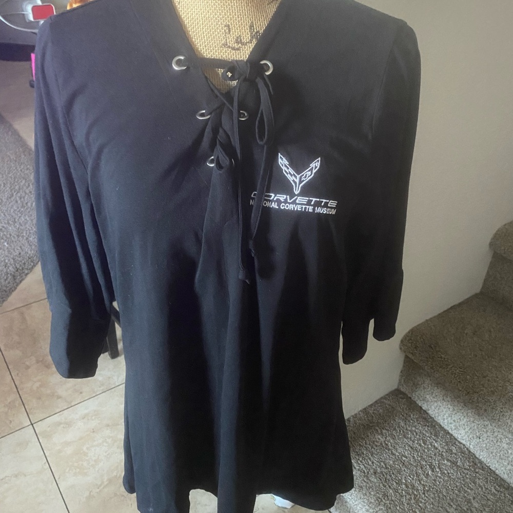 Corvette Lace-Up Black Tunic with Logo
